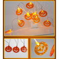 Halloween String Lights LED Outdoor Battery Operated with Pumpkin Bat Ghost Skull Eyeball Shapes - Image 12