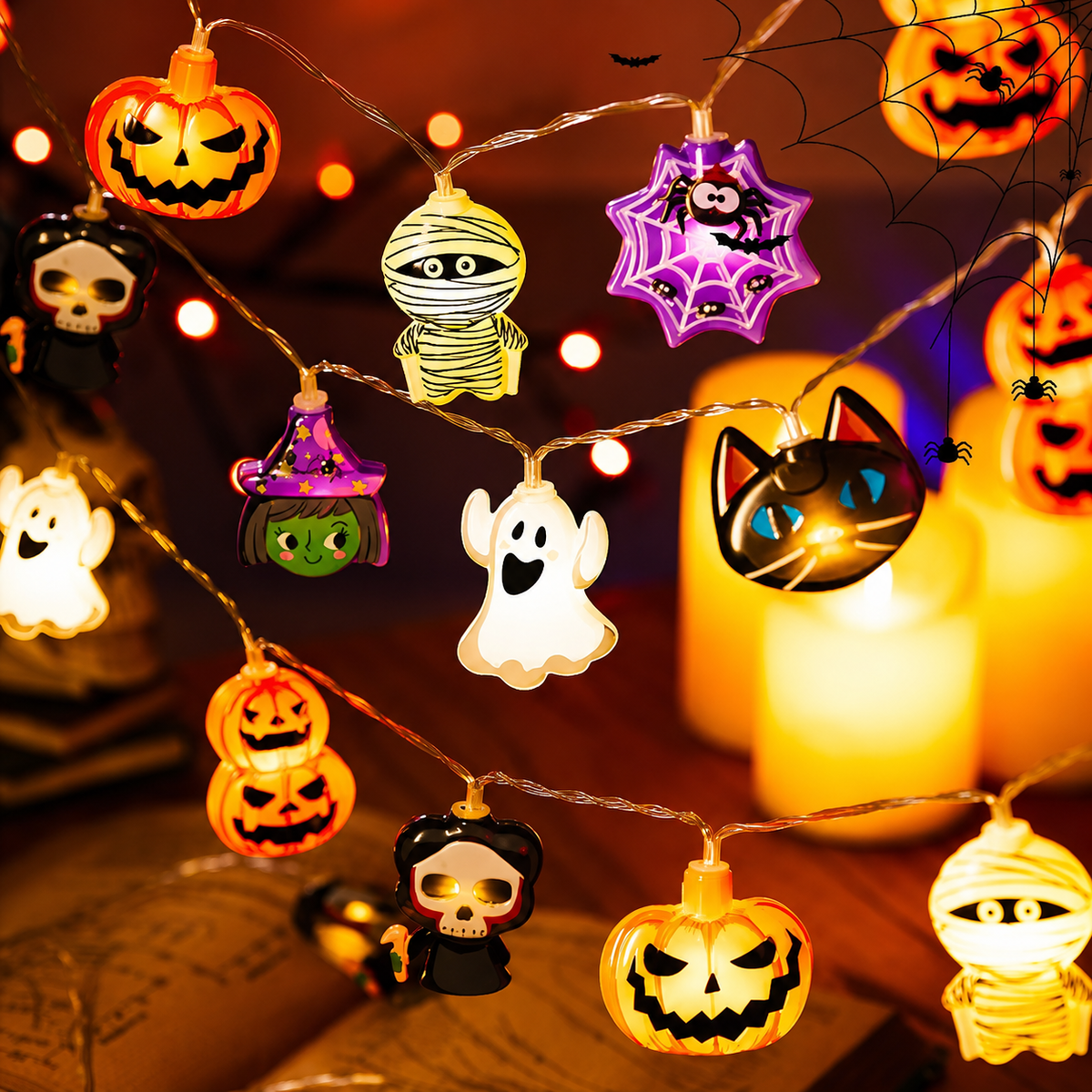 Halloween String Lights LED Outdoor Patio Decoration with Novelty Shapes for Party - Image 7