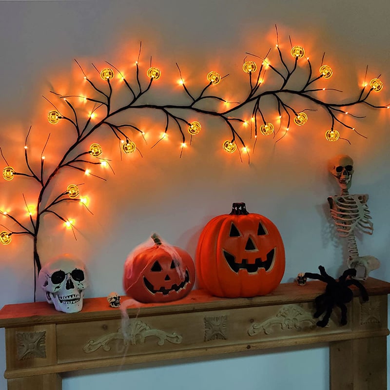 Halloween String Lights Outdoor Garland with LED Pumpkin and Bat Battery Operated 6 Feet 8 Modes - Image 11