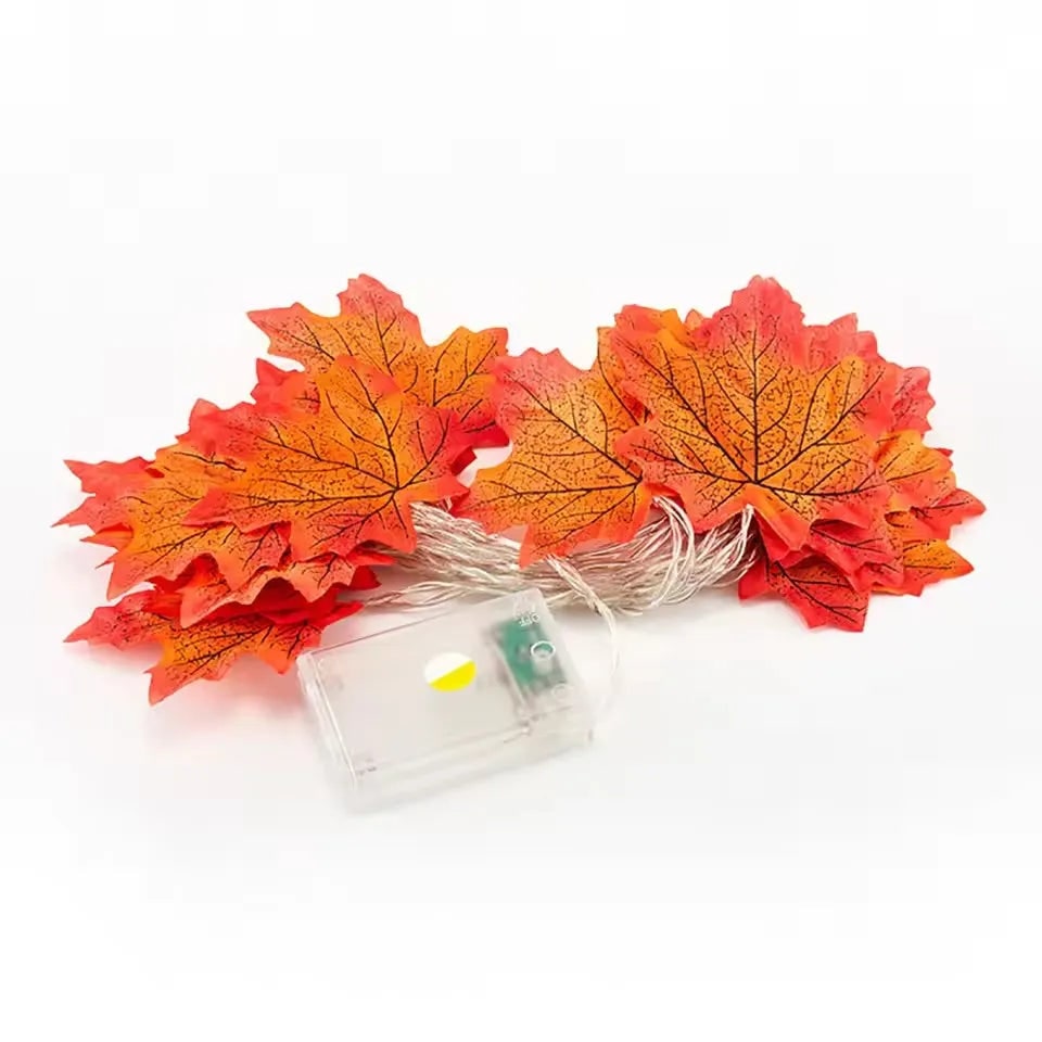 Halloween String Lights with Maple Leaf Garland LED Warm Amber Glow for Yard and Fall Decoration - Image 6