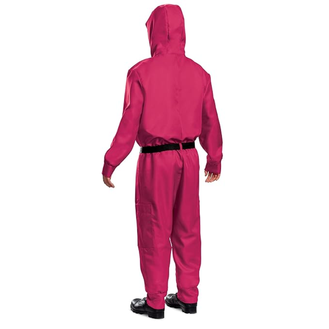 Halloween survival game Costume Hooded Jumpsuit with Full Face Mask and Belt - Image 5