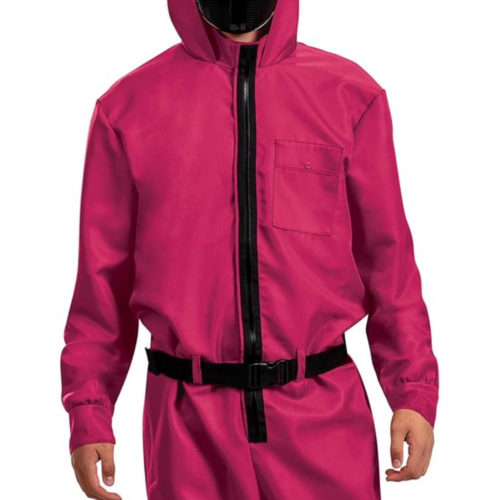 Halloween survival game Costume Hooded Jumpsuit with Full Face Mask and Belt - Image 7