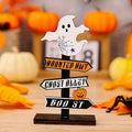 Halloween Table Decor Dining Room Wooden Directional Sign with and Toppers Tabletop Decoration - Image 1