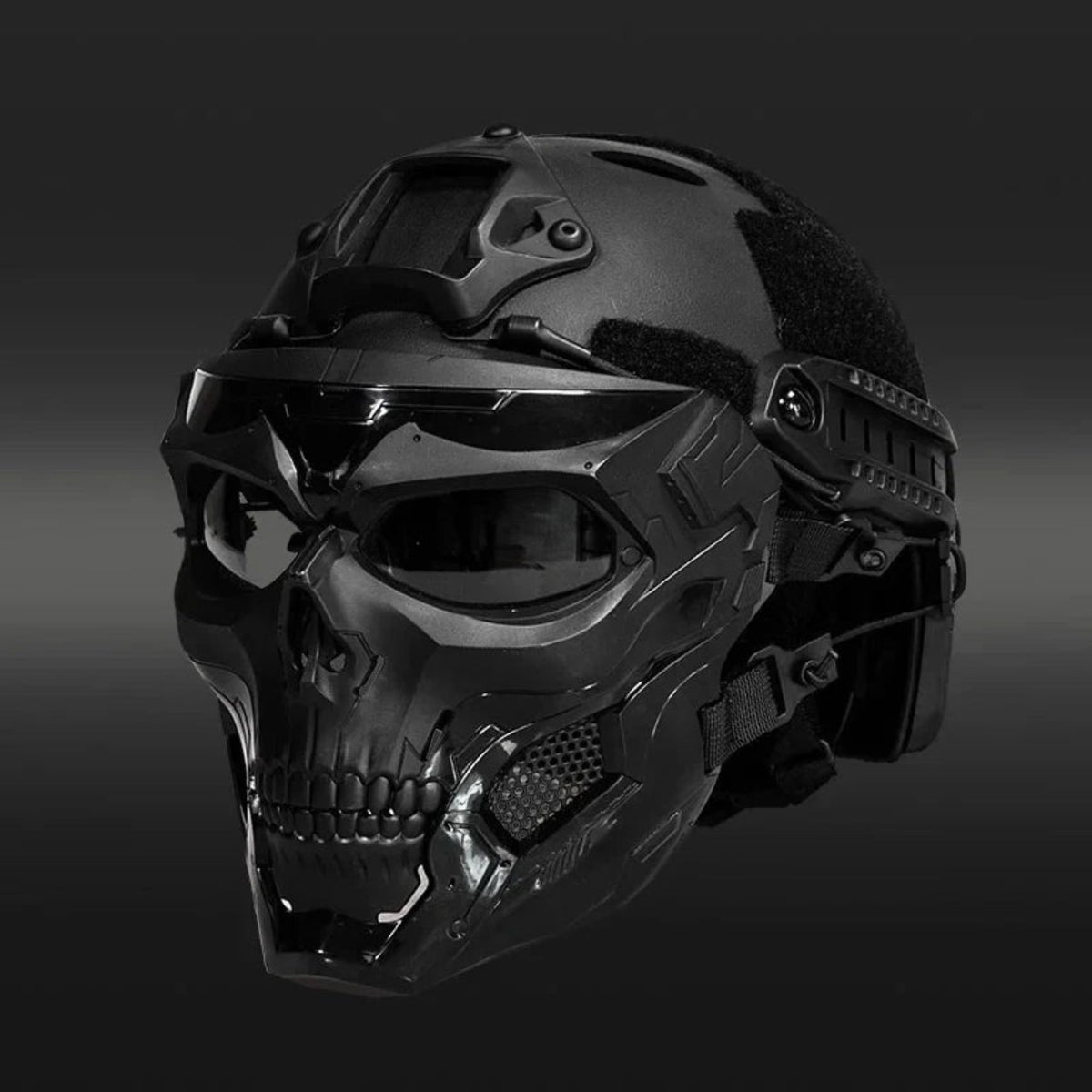 Halloween Tactical Skull Mask and Face with Integrated Goggles for Airsoft Paintball Costume Party - Image 1