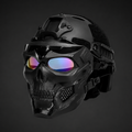Halloween Tactical Skull Mask and Face with Integrated Goggles for Airsoft Paintball Costume Party - Image 2