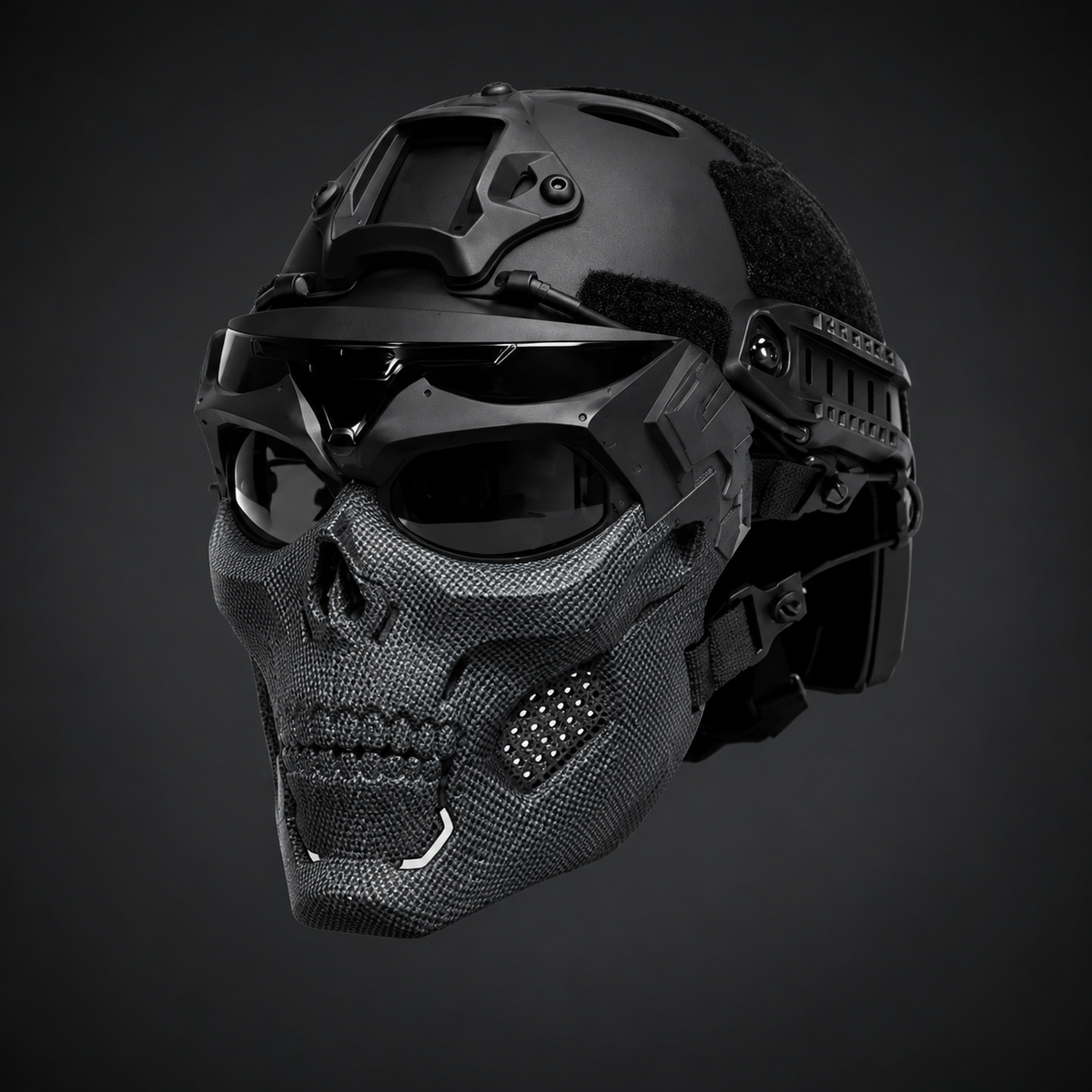 Halloween Tactical Skull Mask and Face with Integrated Goggles for Airsoft Paintball Costume Party - Image 4