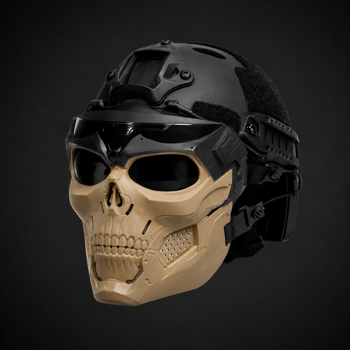 Halloween Tactical Skull Mask and Face with Integrated Goggles for Airsoft Paintball Costume Party - Image 5