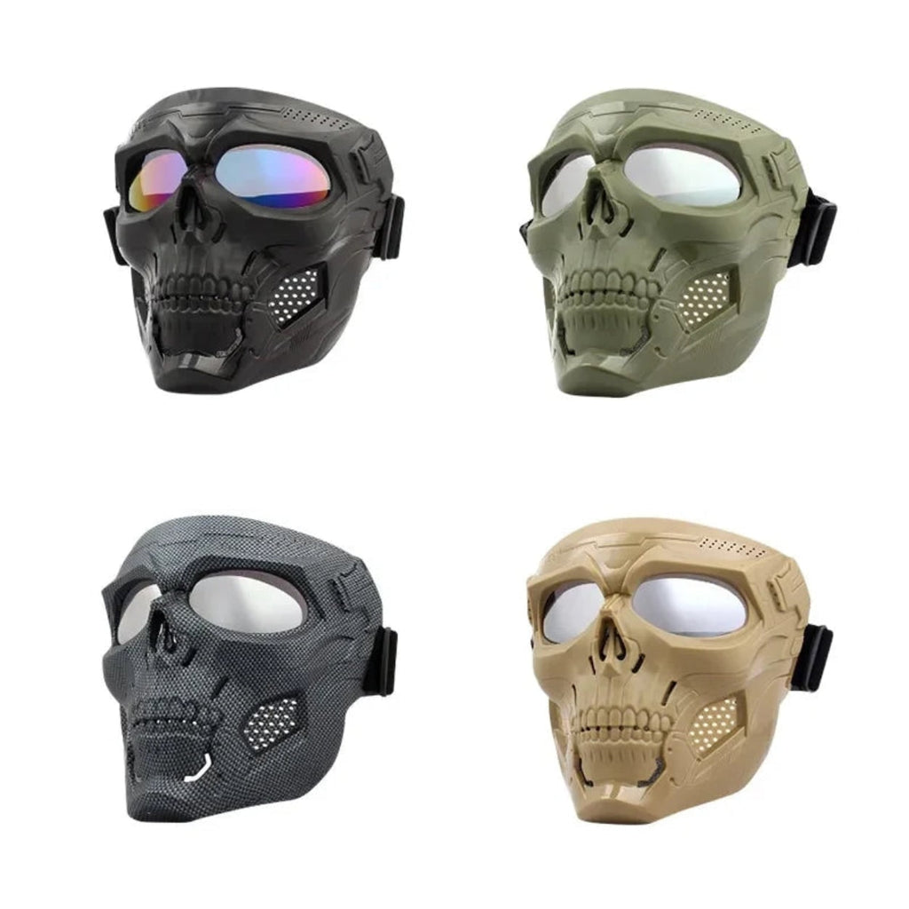 Halloween Tactical Skull Mask and Face with Integrated Goggles for Airsoft Paintball Costume Party - Image 6