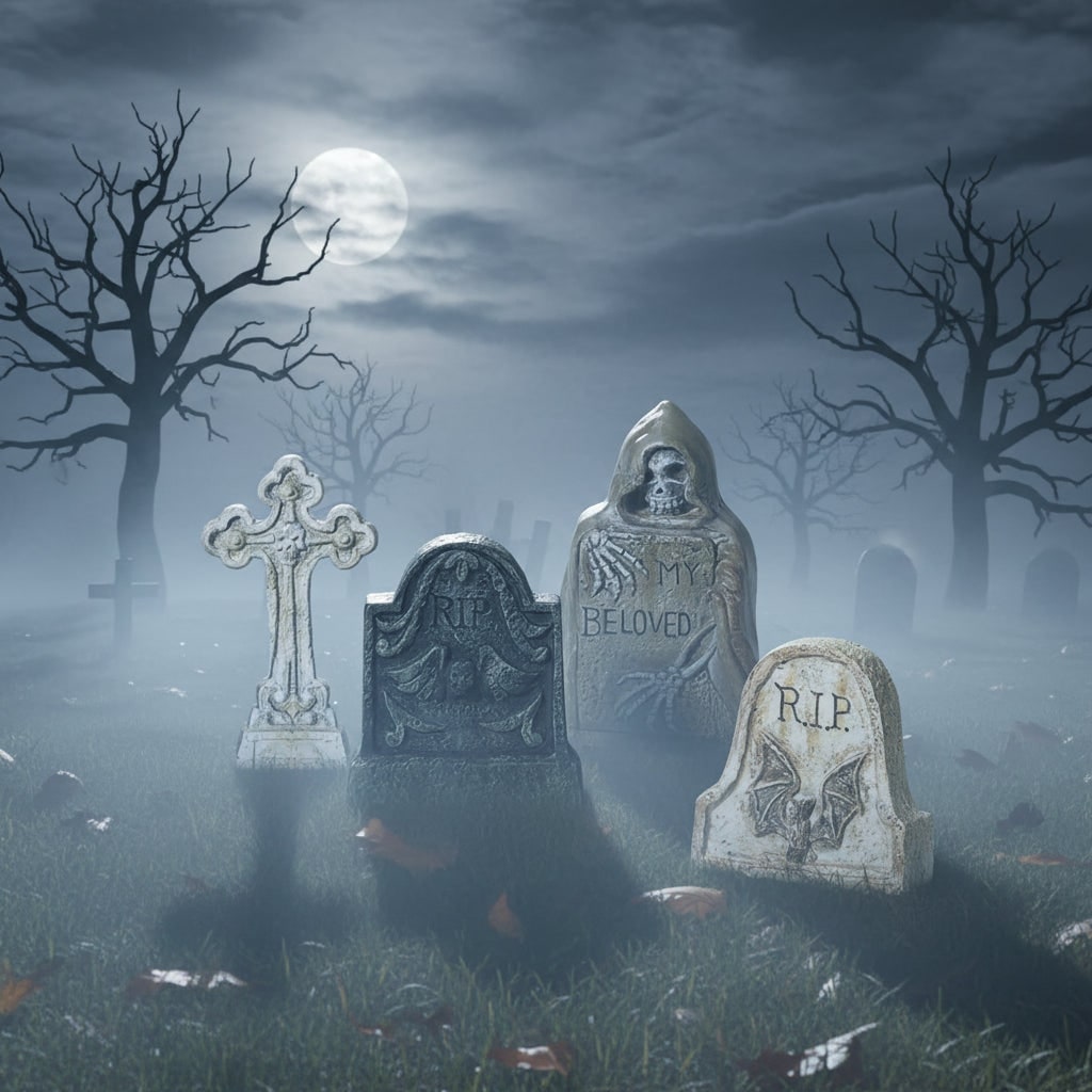Halloween Tombstones Miniature Resin Grave Decorations for Party and Tabletop Display - Image 5