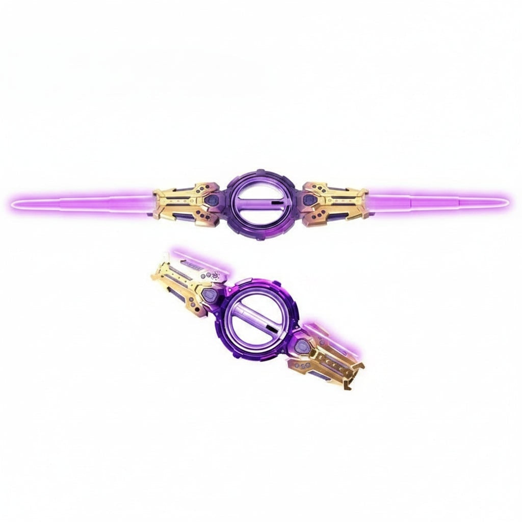 Halloween Toy Lightsaber Double-Ended Light Up with LED Blades and Spinning Grip - Image 2