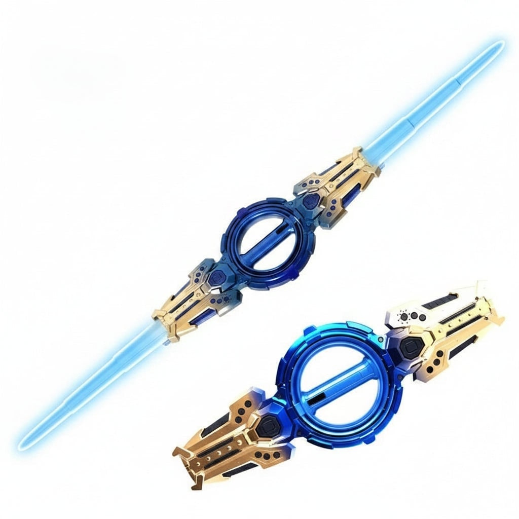 Halloween Toy Lightsaber Double-Ended Light Up with LED Blades and Spinning Grip - Image 5