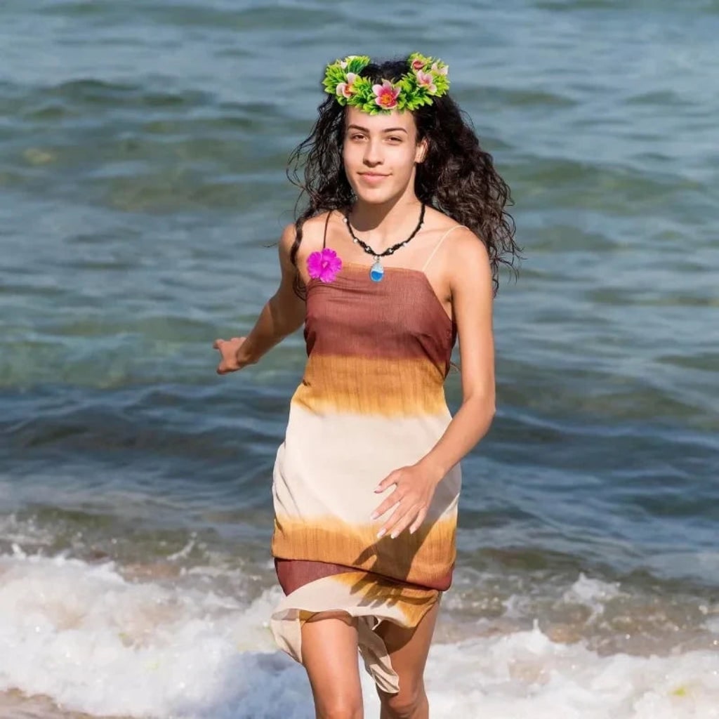 Halloween Tropical Flower Crown Headband with Necklace and Hair Clip Costume Accessory Set - Image 3
