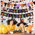 Halloween Wall Decoration Banner Set with Hanging Swirls Paper Garland and Pennant Bunting for Party - Image 1