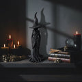 Halloween Witch Decoration Figurine with Pointed Hat and Draped Robe Tree Root Base - Image 1