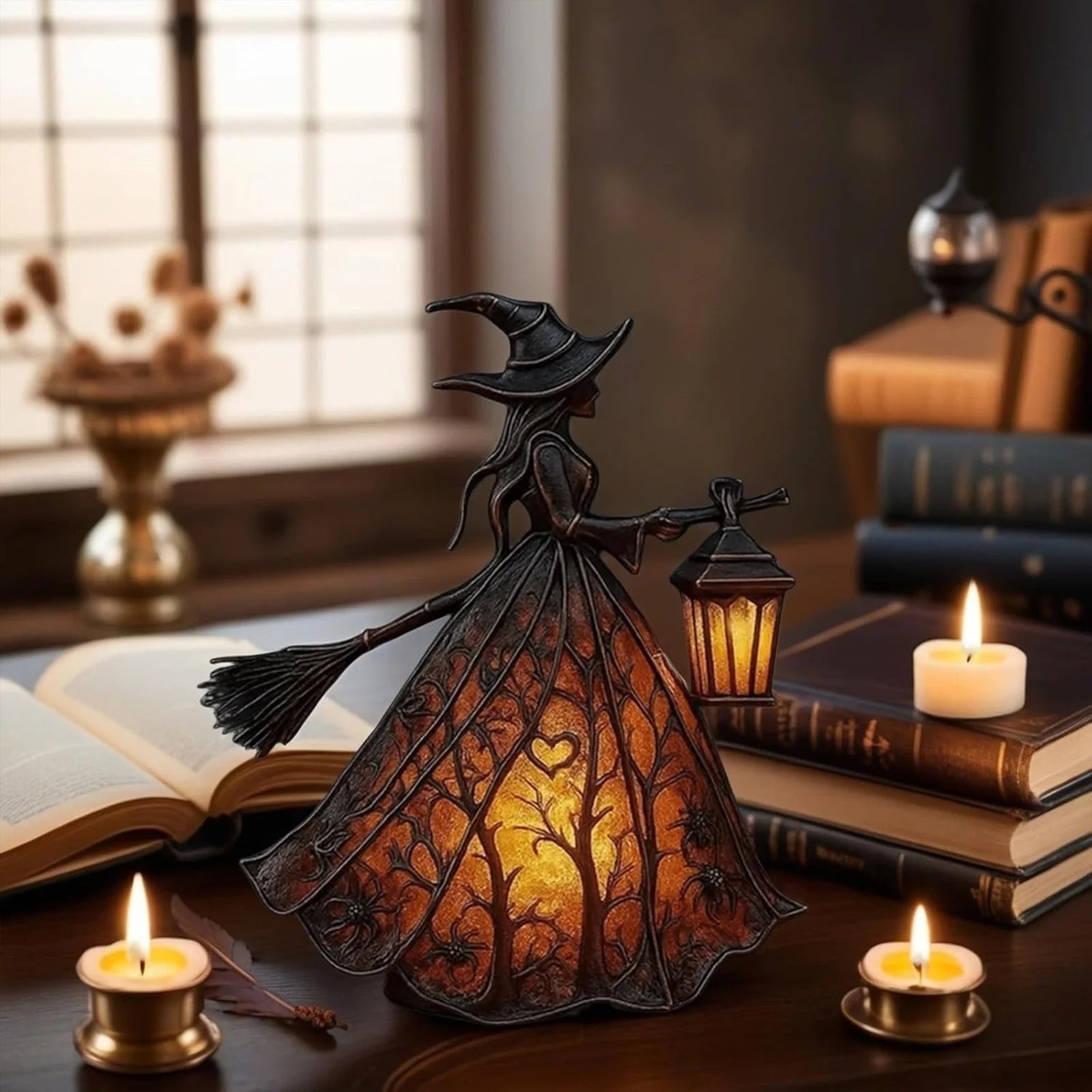 Halloween Witch Decorations Lamp with LED Light for Indoor Decor and Party Outdoor - Image 1