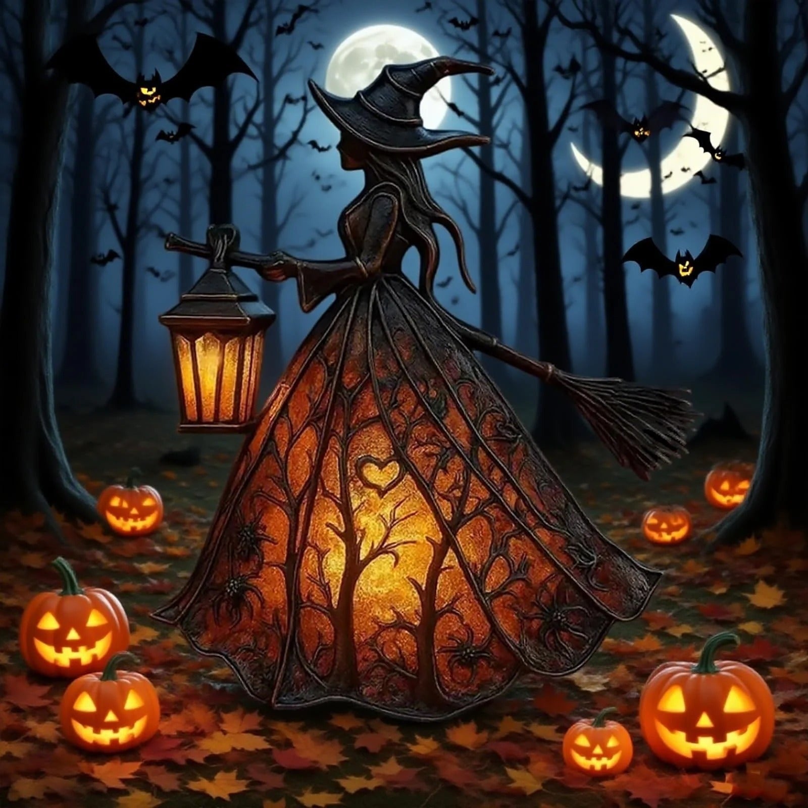 Halloween Witch Decorations Lamp with LED Light for Indoor Decor and Party Outdoor - Image 5