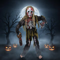 Halloween Zombie Costume with Skull Mask Skeleton Gloves and Tattered Gauze - Image 1