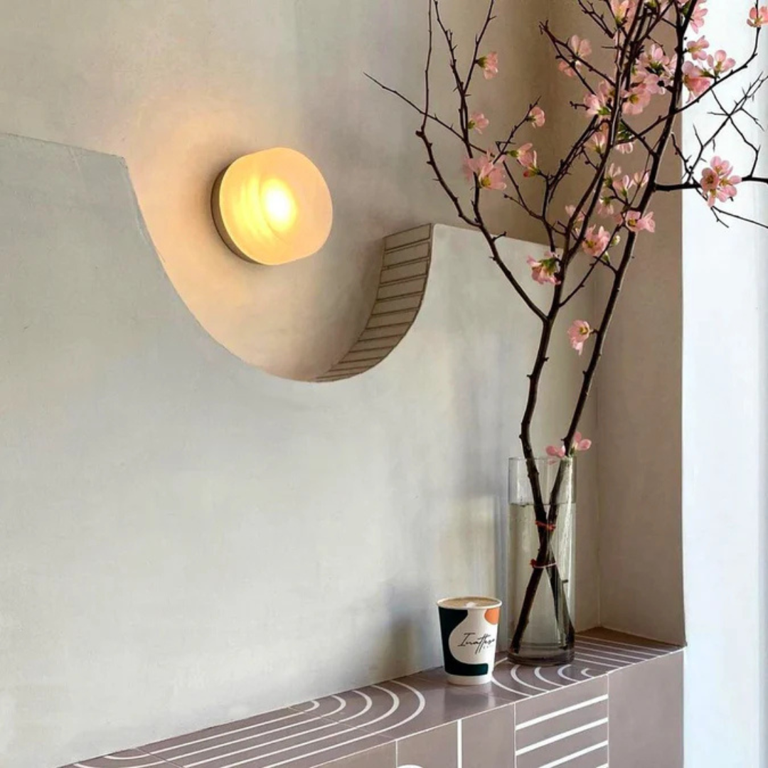Hallway Wall Sconce Light LED Acrylic Flush Mount Round Bedside Minimalist - Image 1