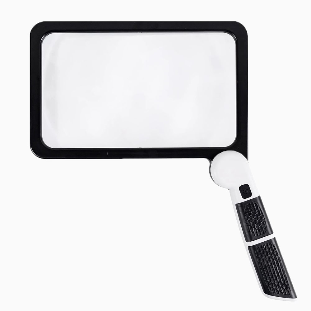 Handheld Magnifying Glass with Light LED Foldable Rectangular Reading Magnifier - Image 1