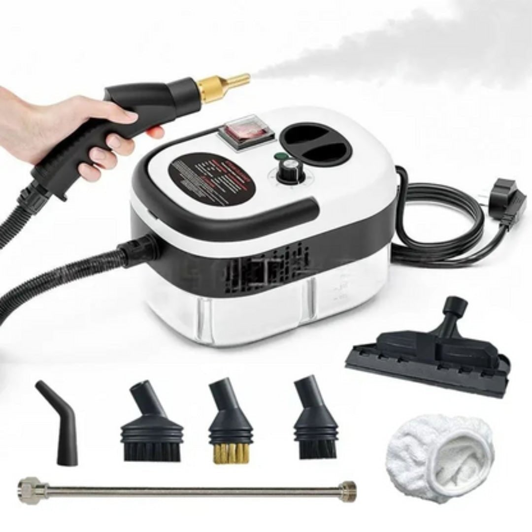 Handheld Portable Steam Cleaner for Rug and Tile Grout with Brass Nozzle and Brush Attachments - Image 2