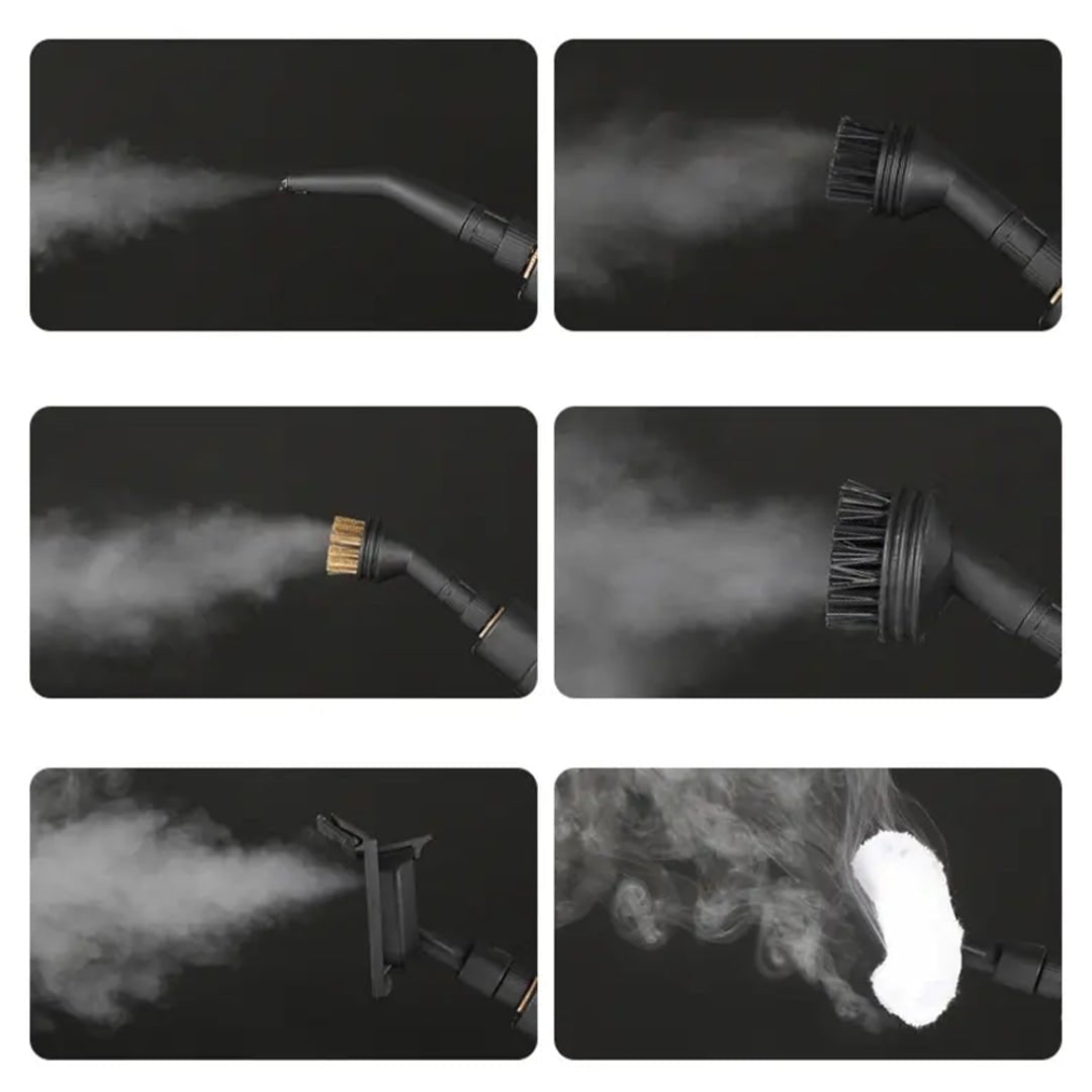 Handheld Portable Steam Cleaner for Rug and Tile Grout with Brass Nozzle and Brush Attachments - Image 3