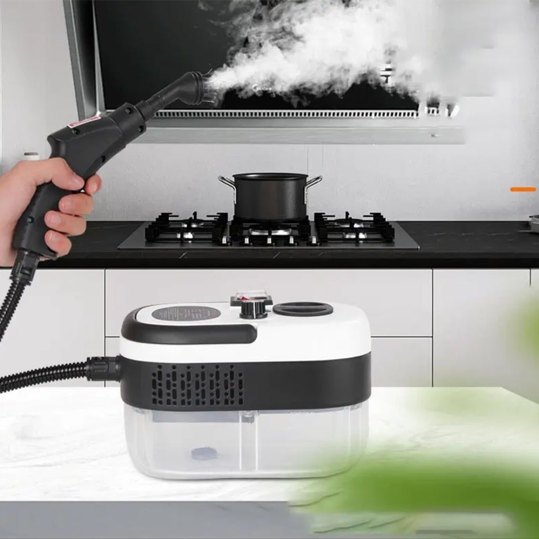 Handheld Portable Steam Cleaner for Rug and Tile Grout with Brass Nozzle and Brush Attachments - Image 4