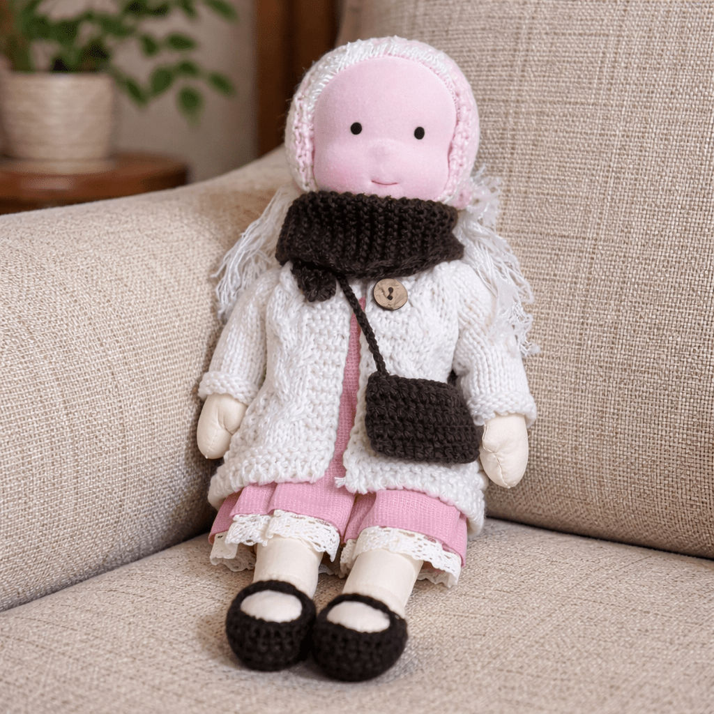 Handmade Waldorf Doll Soft Fabric Cotton Knitted Clothes Embroidered Face Gift Rag - Image 10
