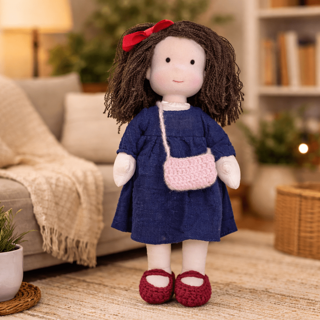 Handmade Waldorf Doll Soft Fabric Cotton Knitted Clothes Embroidered Face Gift Rag - Image 12
