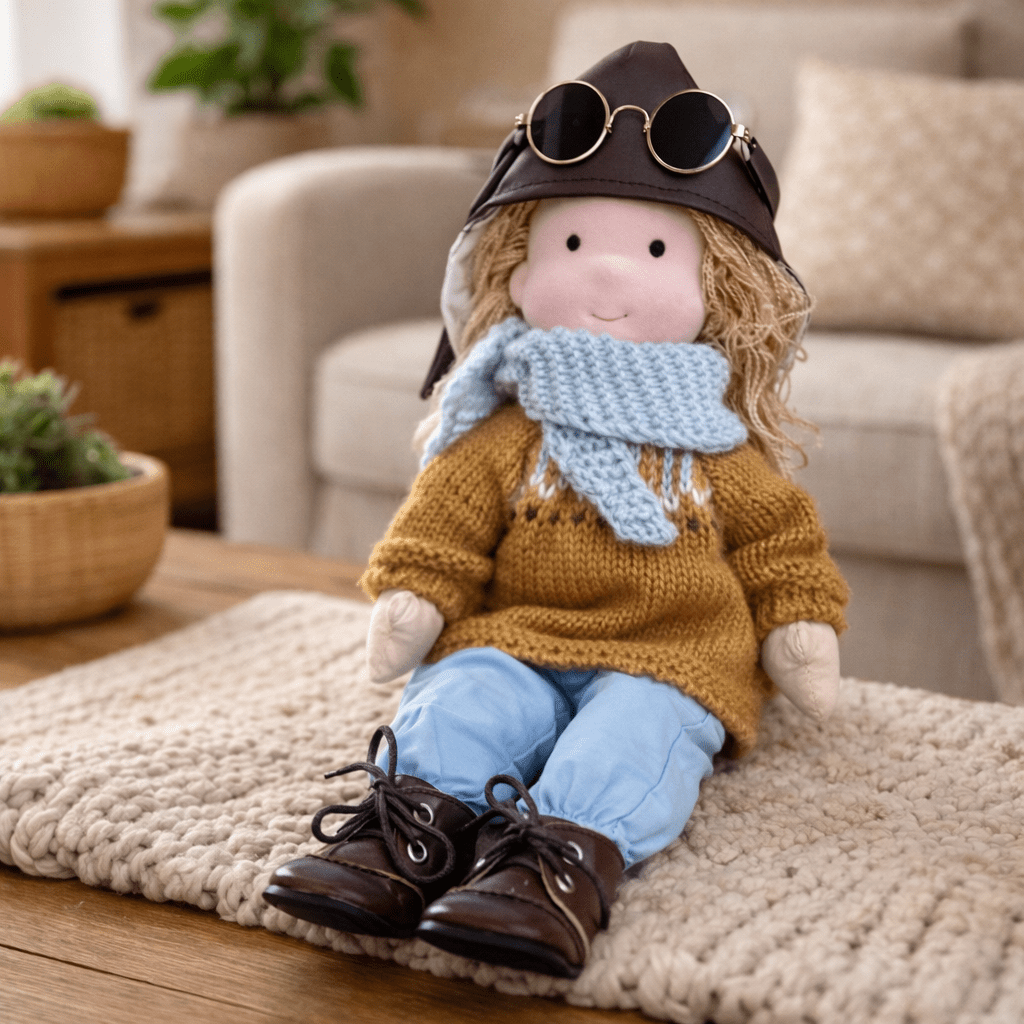 Handmade Waldorf Doll Soft Fabric Cotton Knitted Clothes Embroidered Face Gift Rag - Image 15