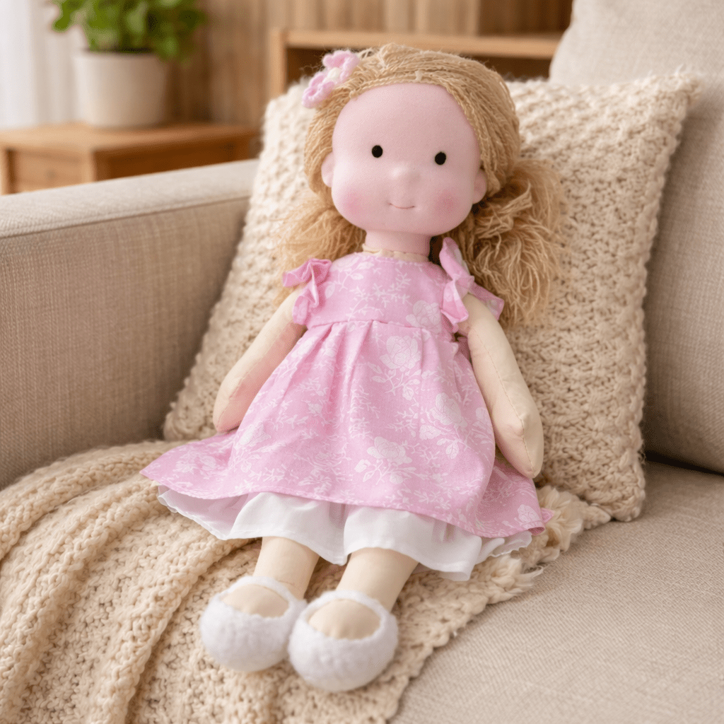 Handmade Waldorf Doll Soft Fabric Cotton Knitted Clothes Embroidered Face Gift Rag - Image 24