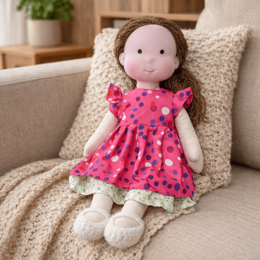 Handmade Waldorf Doll Soft Fabric Cotton Knitted Clothes Embroidered Face Gift Rag - Image 25