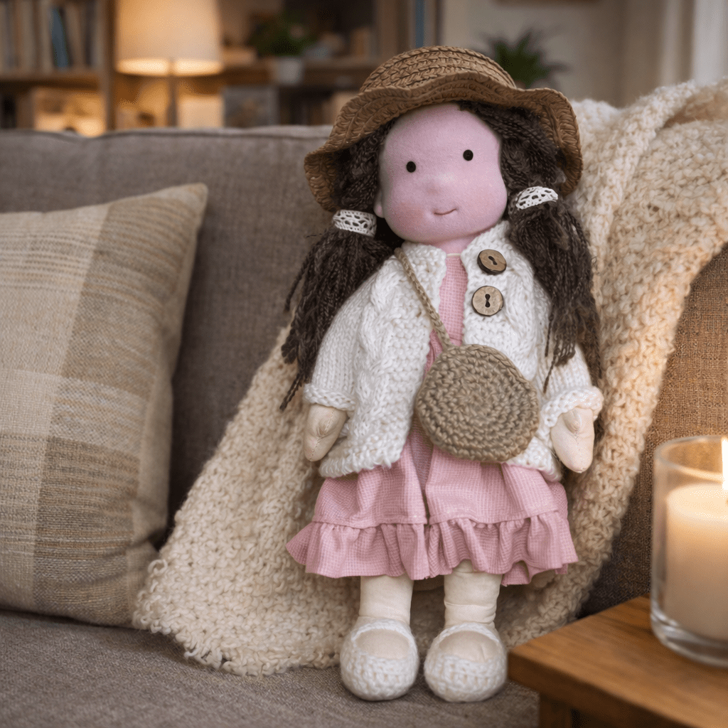 Handmade Waldorf Doll Soft Fabric Cotton Knitted Clothes Embroidered Face Gift Rag - Image 27
