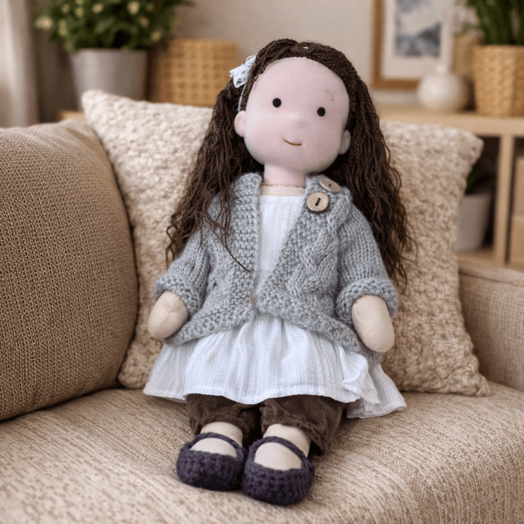 Handmade Waldorf Doll Soft Fabric Cotton Knitted Clothes Embroidered Face Gift Rag - Image 29