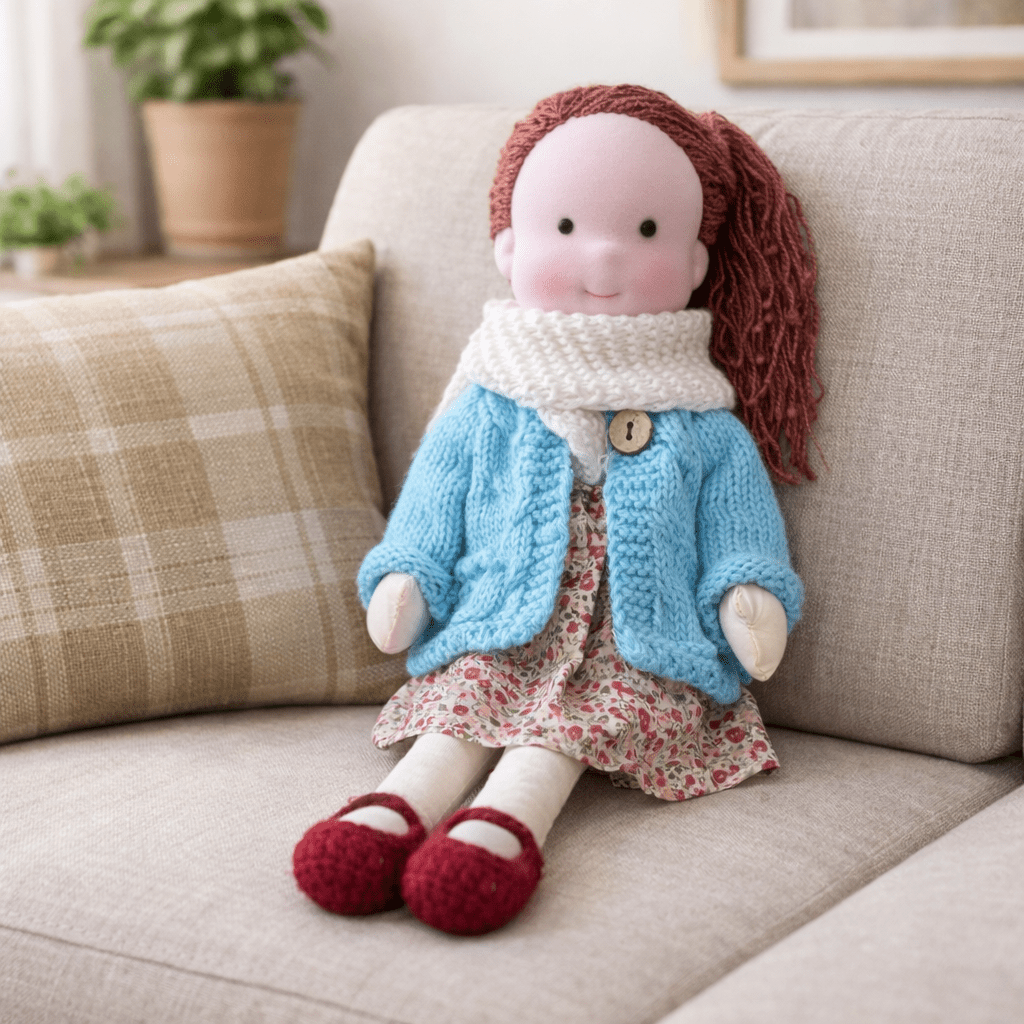 Handmade Waldorf Doll Soft Fabric Cotton Knitted Clothes Embroidered Face Gift Rag - Image 31