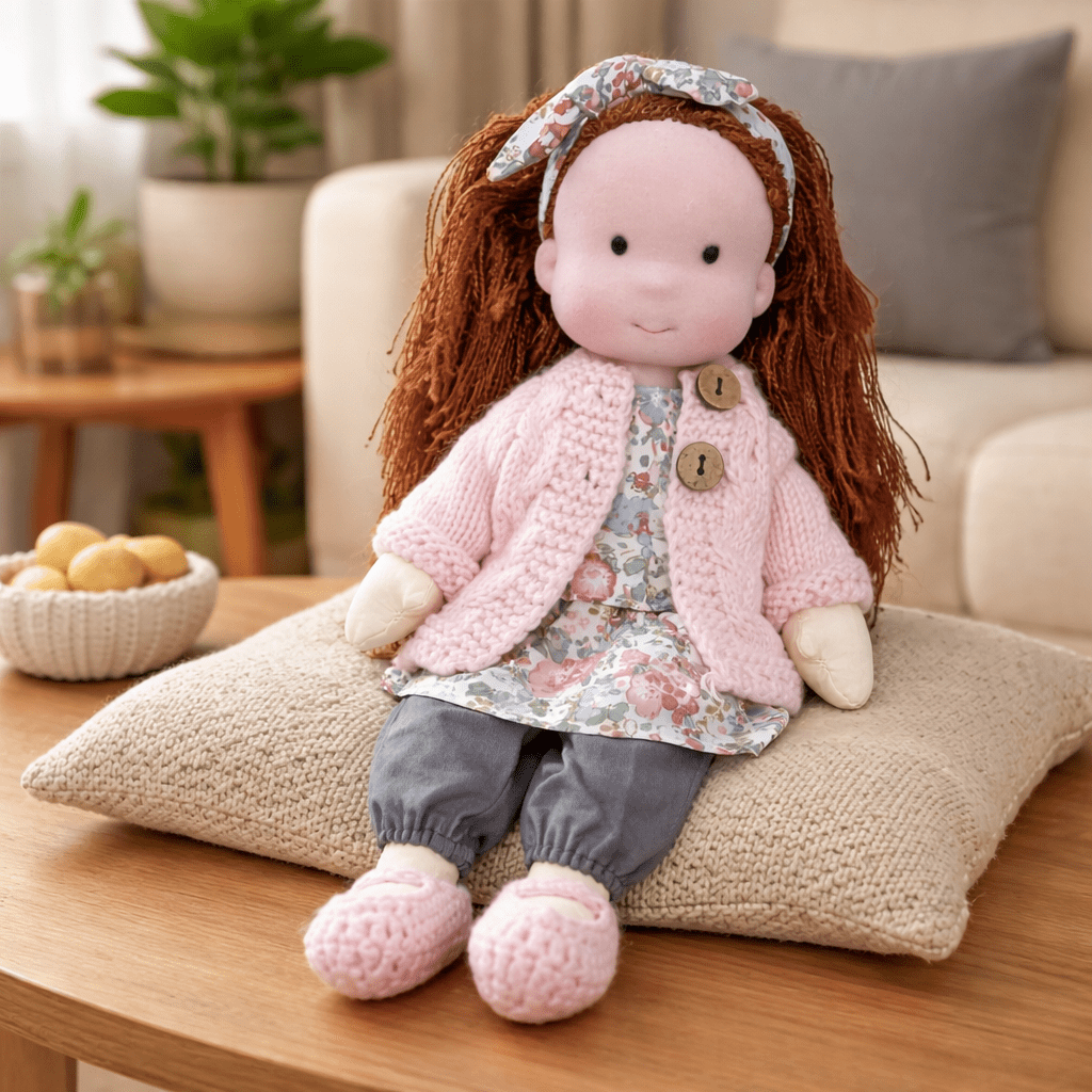 Handmade Waldorf Doll Soft Fabric Cotton Knitted Clothes Embroidered Face Gift Rag - Image 34