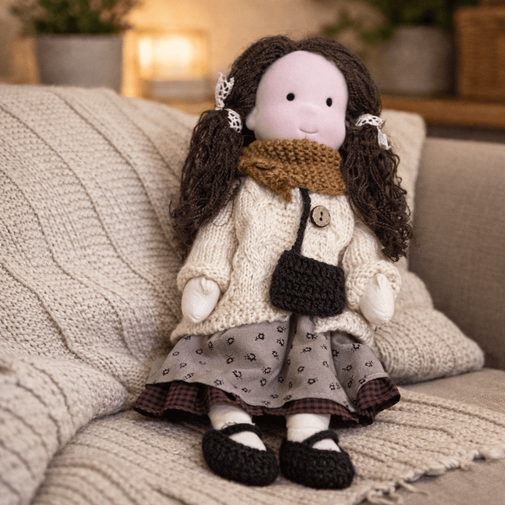 Handmade Waldorf Doll Soft Fabric Cotton Knitted Clothes Embroidered Face Gift Rag - Image 37
