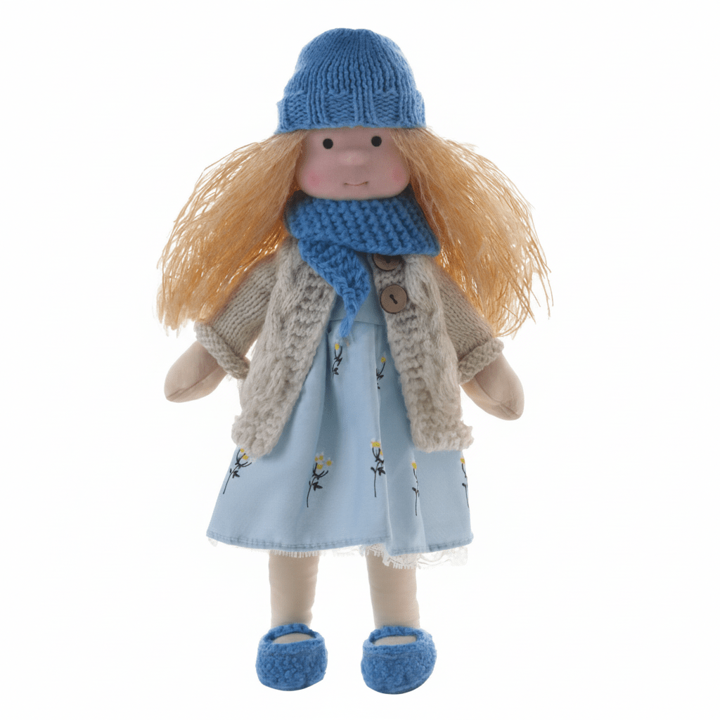 Handmade Waldorf Doll Soft Fabric Cotton Knitted Clothes Embroidered Face Gift Rag - Image 39