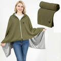 Heated Blanket Electric Heater Shawl with Hood Waffle Knit Eight Heating Zones and USB Power - Image 6