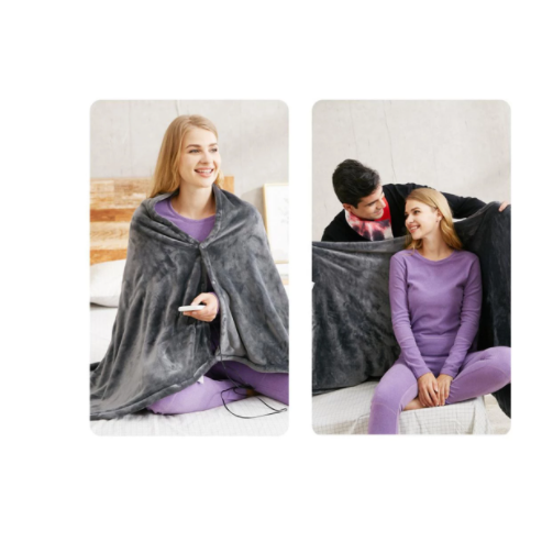 Heated Blanket Shawl with Heat Pack for Shoulders USB Powered Plush Fleece Wrap with Snap Buttons - Image 10