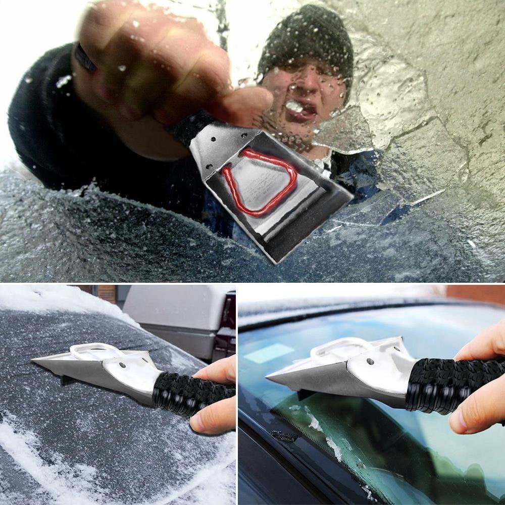 Heated Car Ice Scraper with 12v Plug and LED Light for Windshield - Image 2