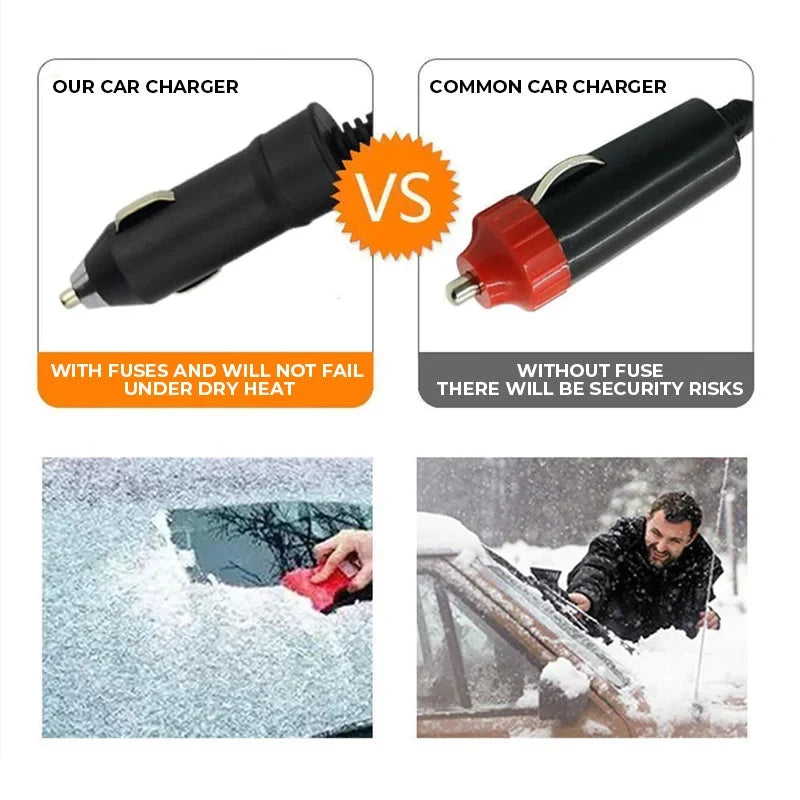 Heated Car Ice Scraper with 12v Plug and LED Light for Windshield - Image 4