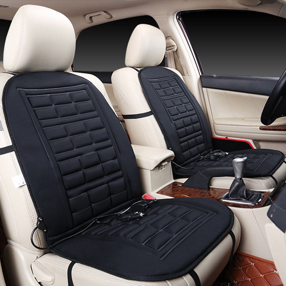 Heated Car Seat Cover and Cushion Pad with 12v Controller and Quilted Design Purple - Image 2