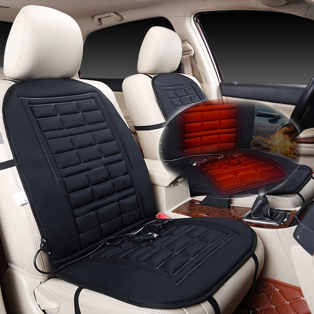 Heated Car Seat Cover and Cushion Pad with 12v Controller and Quilted Design Purple - Image 4