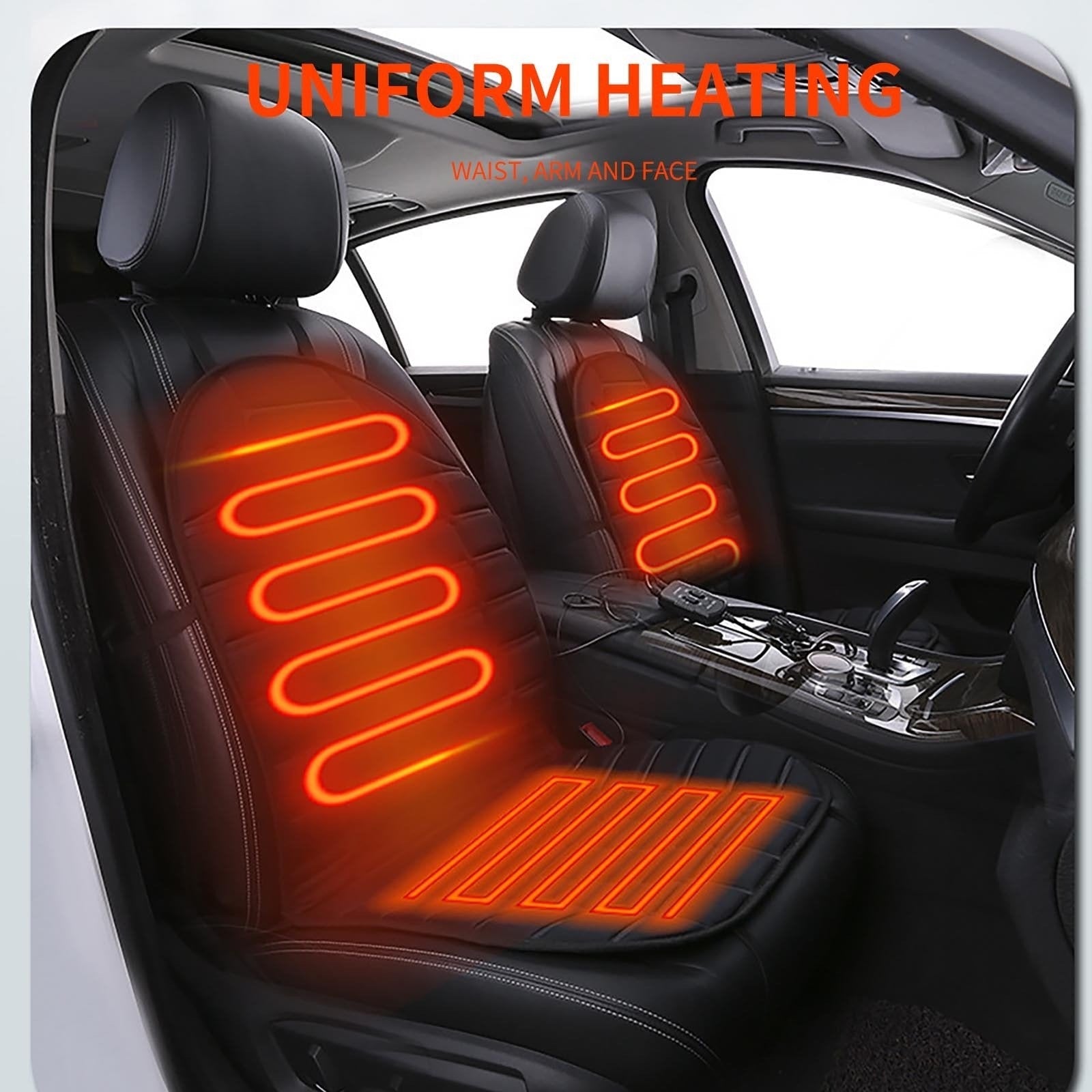 Heated Car Seat Cover and Cushion with Ergonomic Backrest Support and 12v Adapter - Image 2