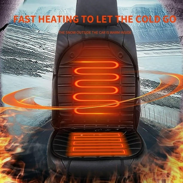 Heated Car Seat Cover and Cushion with Ergonomic Backrest Support and 12v Adapter - Image 3