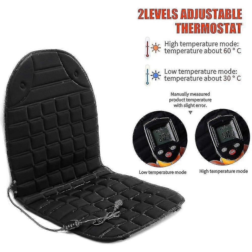 Heated Car Seat Cover and Cushion with Ergonomic Backrest Support and 12v Adapter - Image 4