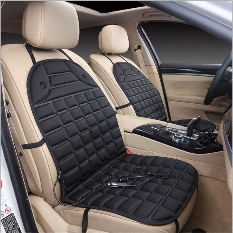 Heated Car Seat Cushion Cover with 12v Power Cord and Ergonomic Padded Backrest Pad - Image 17