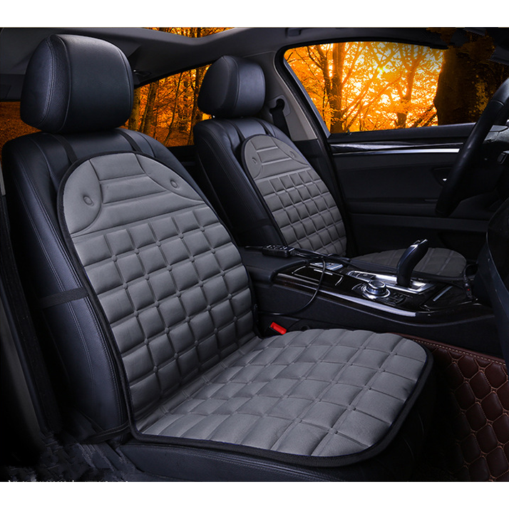 Heated Car Seat Cushion Cover with 12v Power Cord and Ergonomic Padded Backrest Pad - Image 3