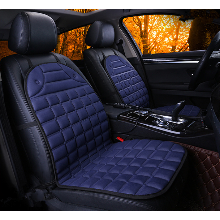Heated Car Seat Cushion Cover with 12v Power Cord and Ergonomic Padded Backrest Pad - Image 5