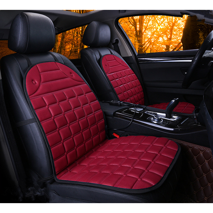 Heated Car Seat Cushion Cover with 12v Power Cord and Ergonomic Padded Backrest Pad - Image 6